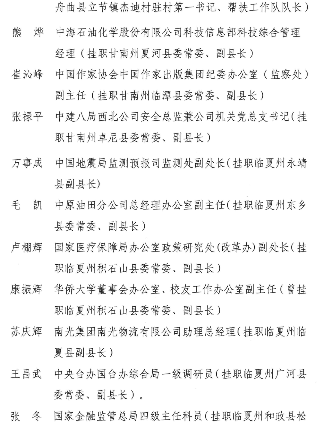 崇信縣衛(wèi)生健康局最新人事任命