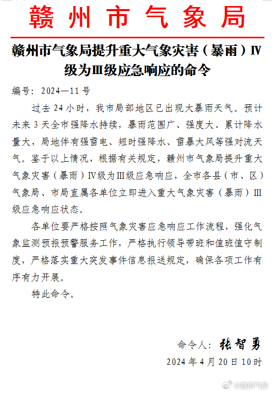 贛州市市氣象局最新人事任命