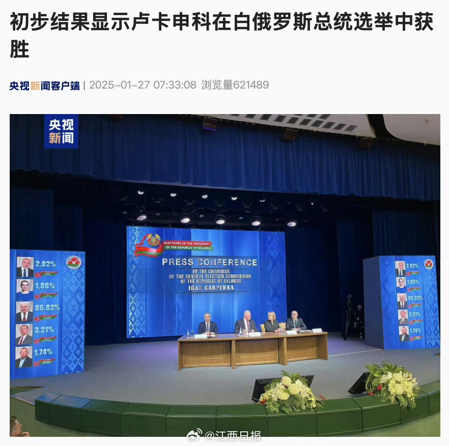 白俄羅斯最新選舉結(jié)果及其深遠(yuǎn)影響