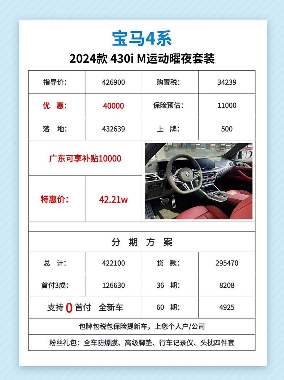 寶馬4系最新指導(dǎo)價，豪華與性能的完美融合